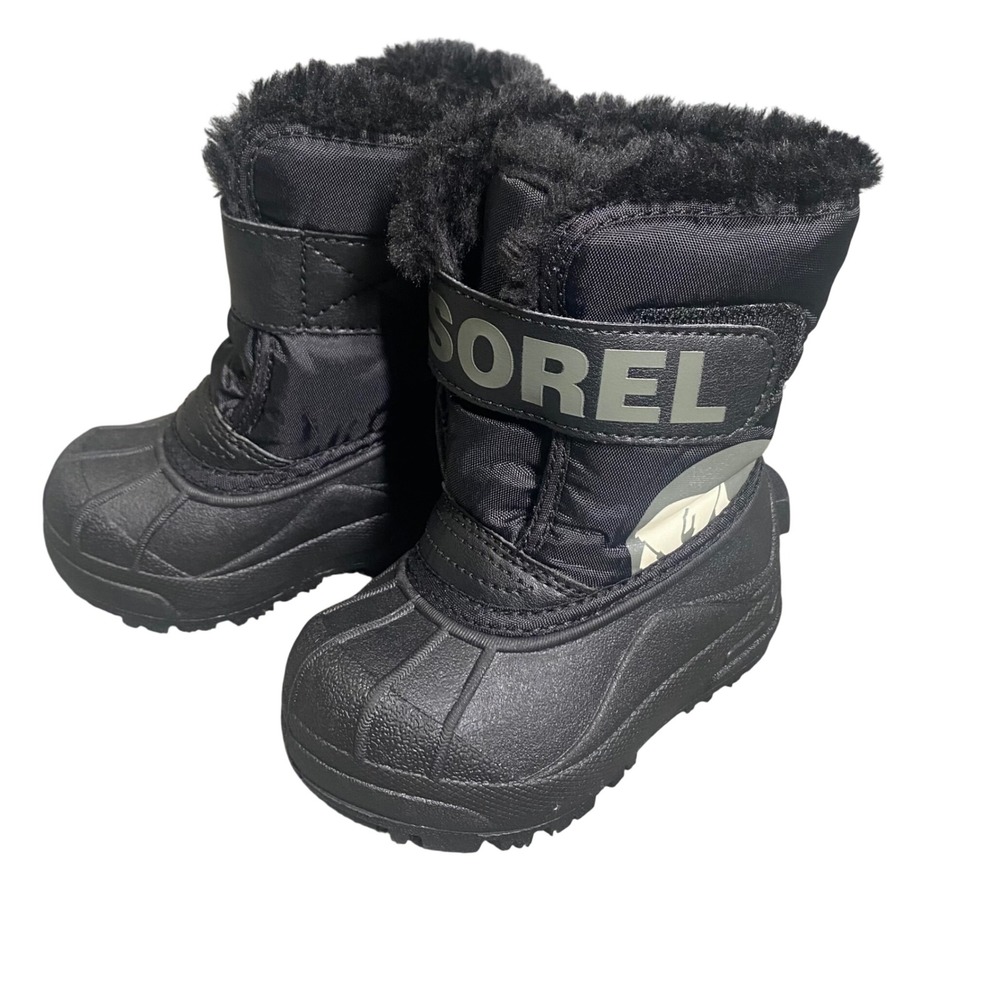 Sorel Snow Commander Toddler Size 6 Black Waterproof Insulated Winter Boots